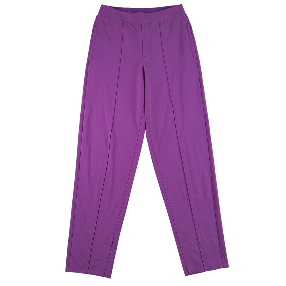 Athleta Dress Pants Womens 0 Purple Vienna Slim Elastic Waist Stretch Travel